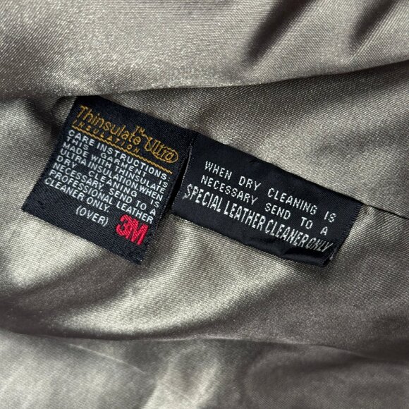 VTG Wilsons Leather Pelle Studio Jacket Black Double Breasted Thinsulate Size M - Picture 14 of 14